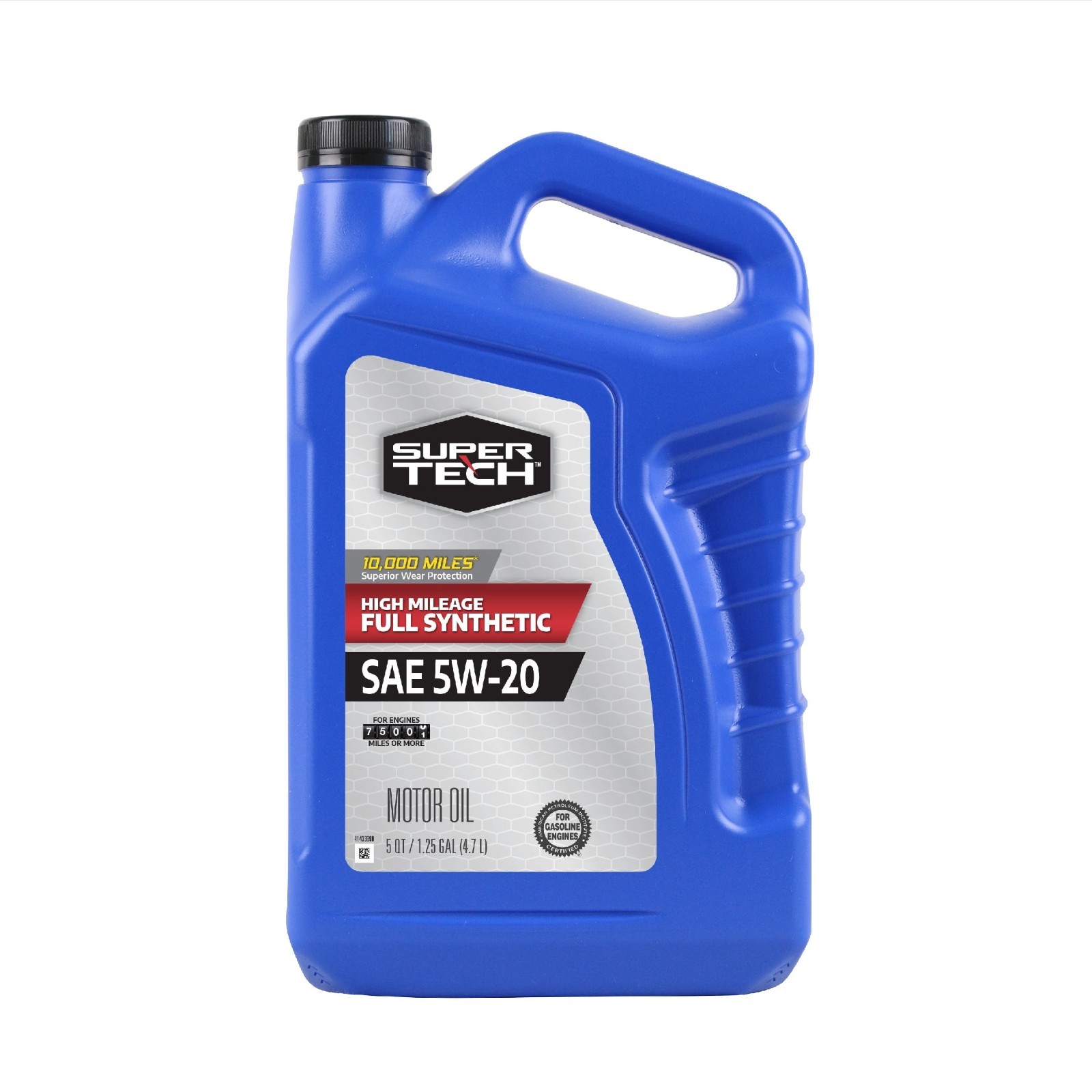 (2 pack) Super Tech High Mileage Full Synthetic SAE 5W-20 Motor Oil, 5 Quarts