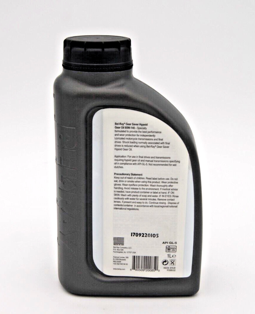 Bel-Ray Gear Saver Hypoid Gear Oil 85W-140 1 Liter 99234-B1LW for Motorcycles
