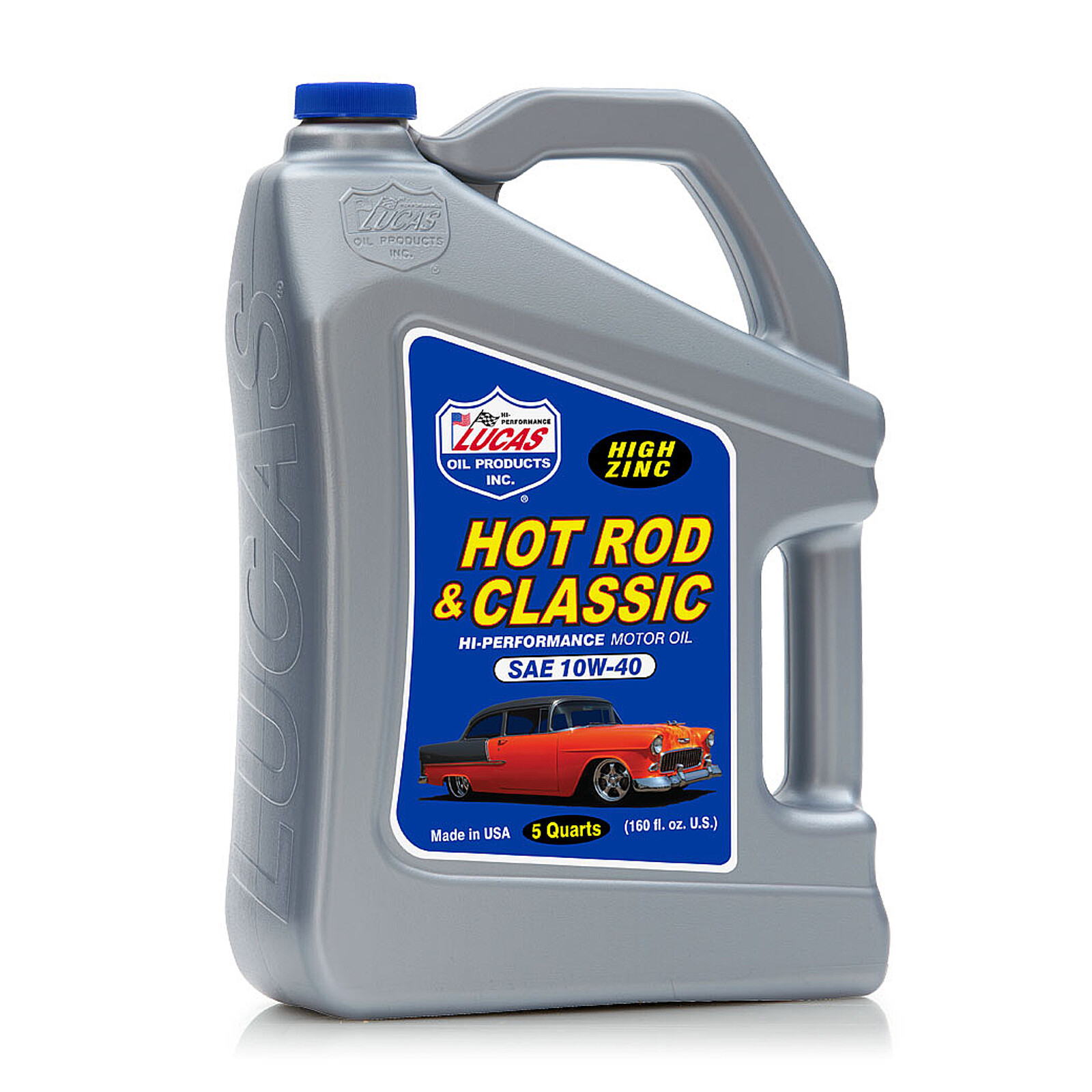 Lucas Oil 10683 SAE 10W-40 Hot Rod & Classic Car Motor Oil w/ High Zinc 5 Quarts