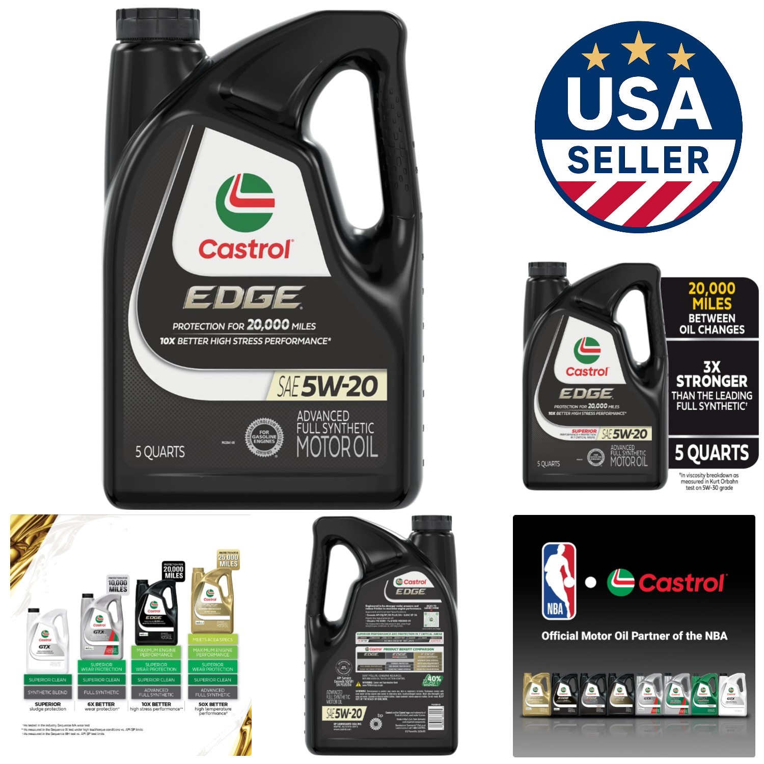 Unrivaled EDGE 5W-20 Synthetic Motor Oil – Superior Wear Protection | 5 Quarts