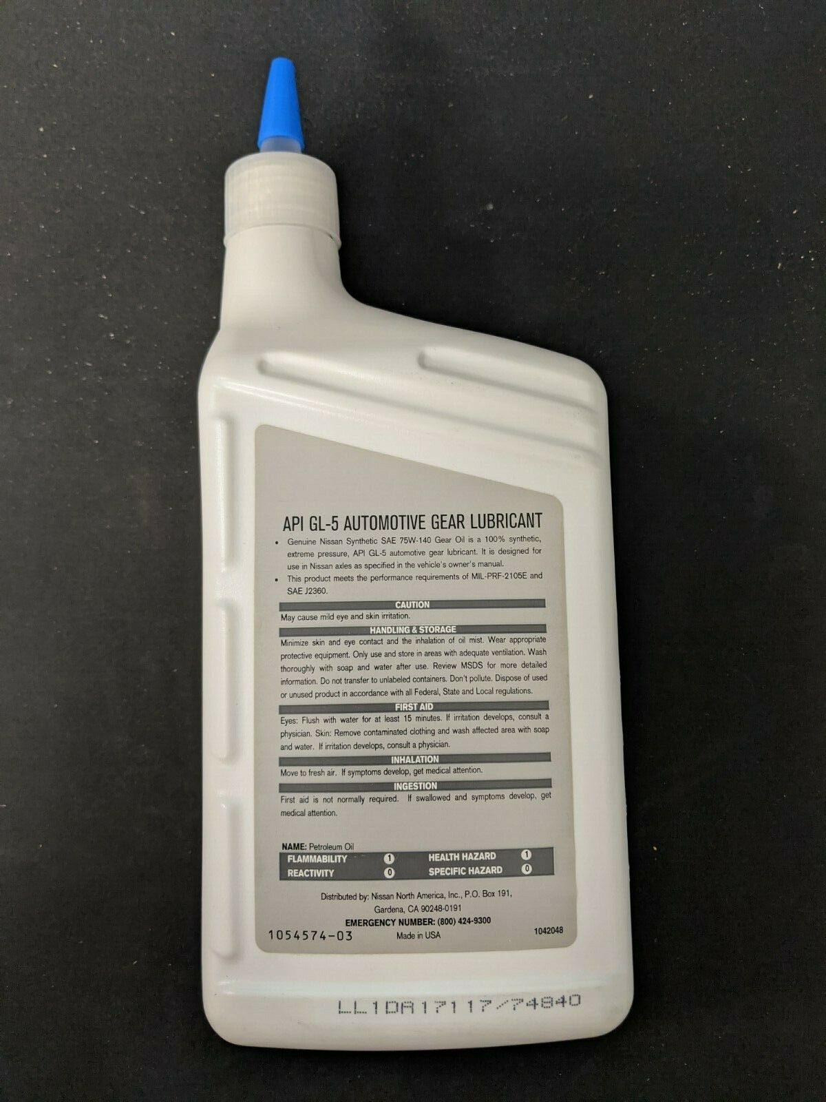 GENUINE OEM Nissan Synthetic Gear Oil SAE 75W140 Gear Oil 1-QT (999MP-DF100P)