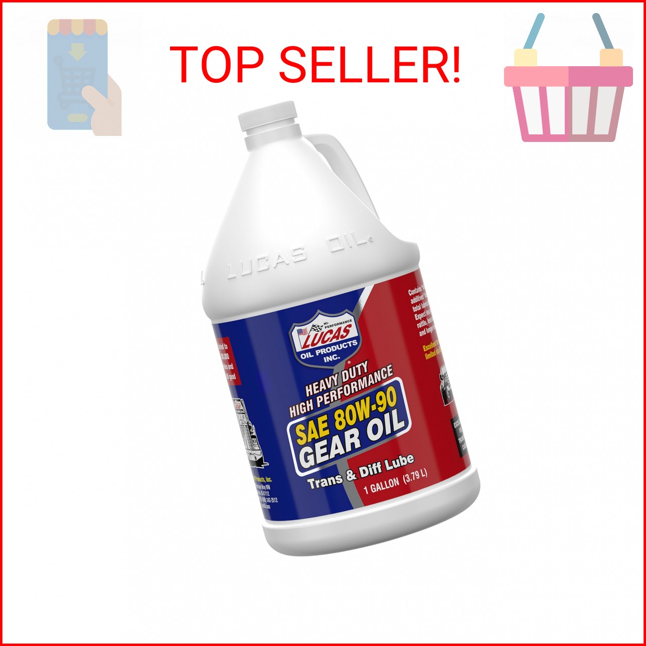 Lucas Oil 10046 SAE 80W-90 Heavy Duty Gear Oil – 1 Gallon