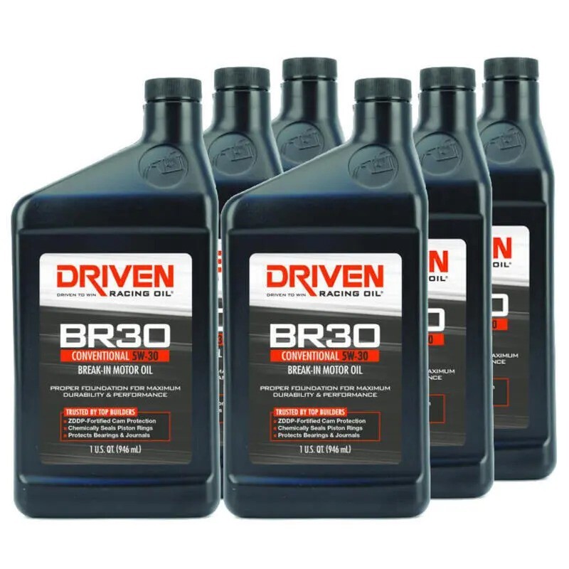 Driven Racing Oil 01806 BR30 Conventional 5W30 Break-In Oil, 6 Quarts
