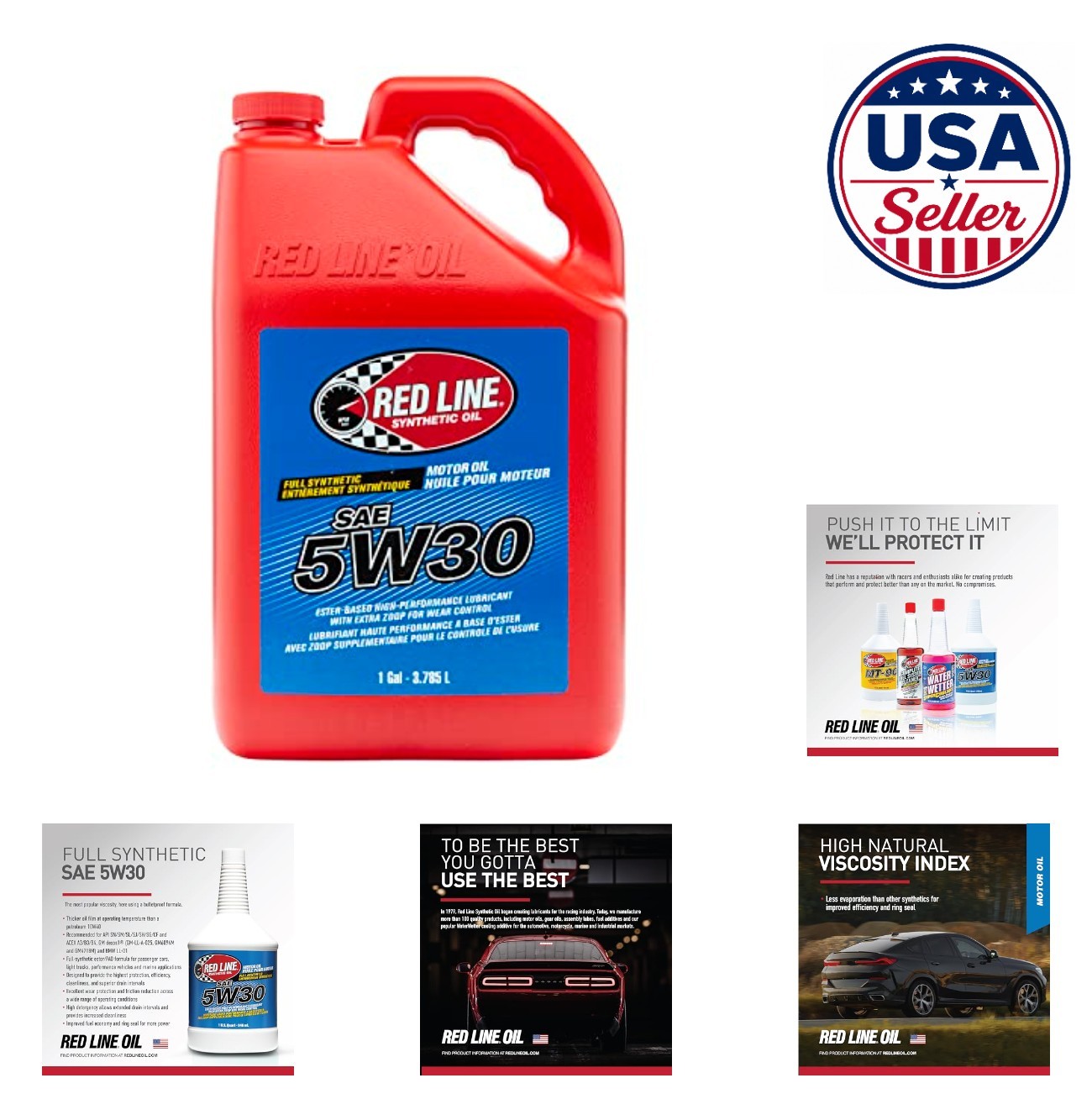 Synthetic Motor Oil 5W30 SAE 1 Gallon Ester PAO Fully Synthetic For Cars Trucks