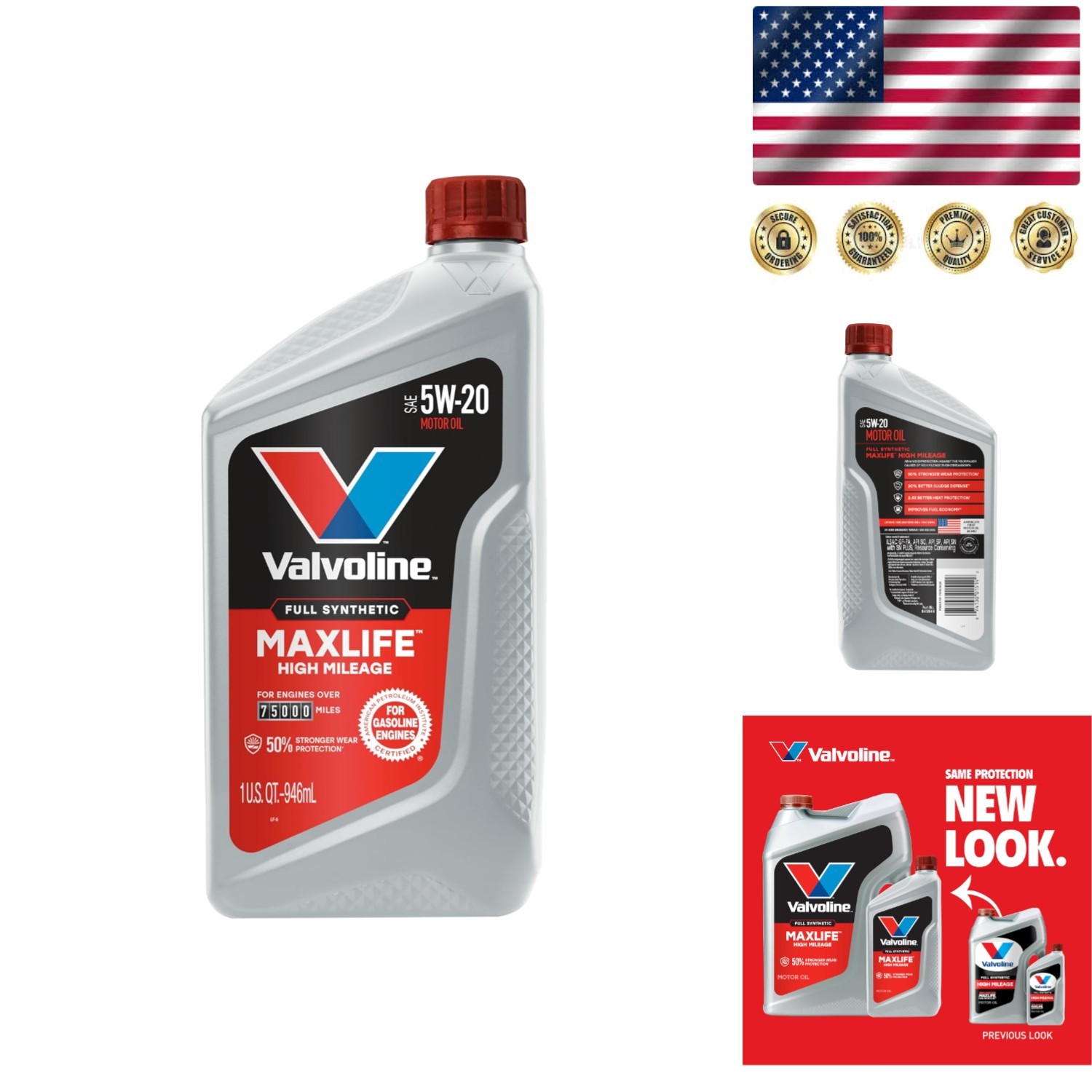 MaxLife Full Synthetic 5W-20 High Mileage Oil – 50% Stronger Wear Protection