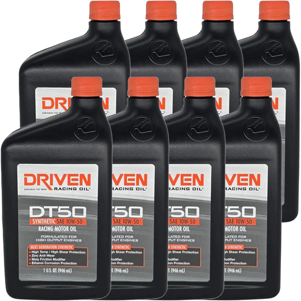 Driven Racing Oil 02806, DT50 Street Performance Oil, Synthetic 10W-50, 8 Quarts
