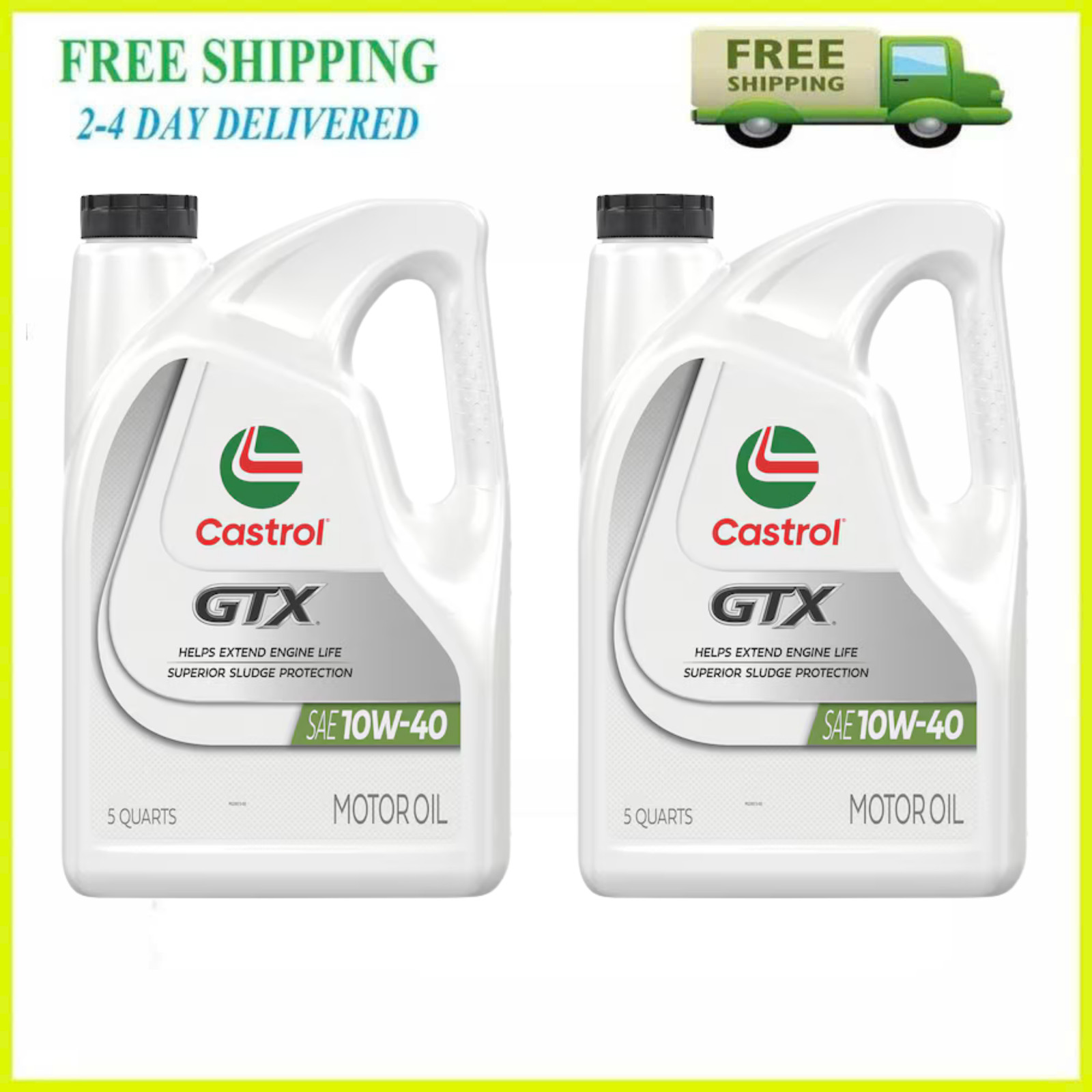 2 Pack Castrol 10W-40 Motor Oil 1 Quart Superior Engine Protection Extended Life