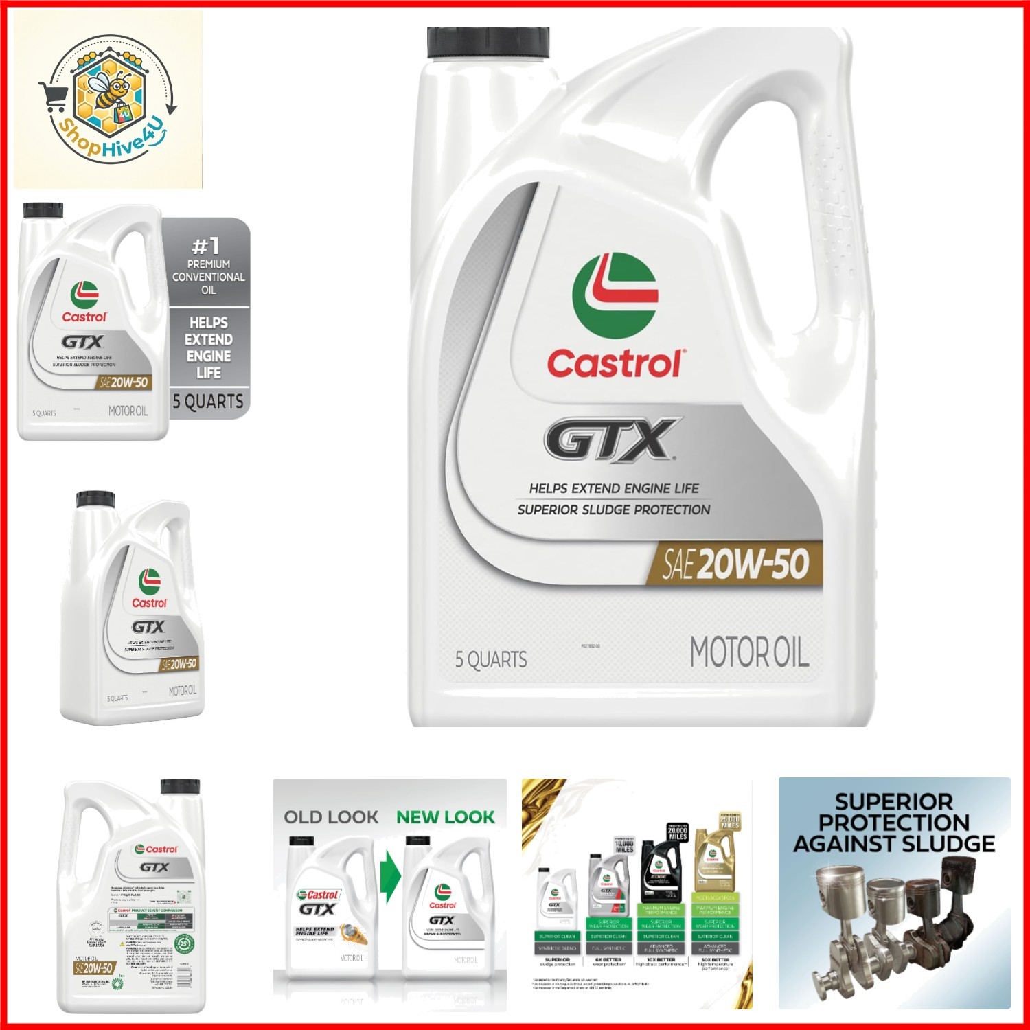 GTX 20W-50 Conventional Motor Oil, 5 Quarts