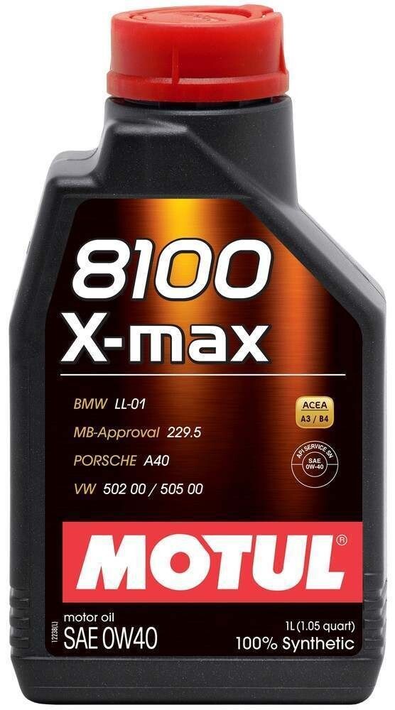 Motul MTL 104531 8100 0w40 X-Max Oil, 1 Liter (2 PACK)
