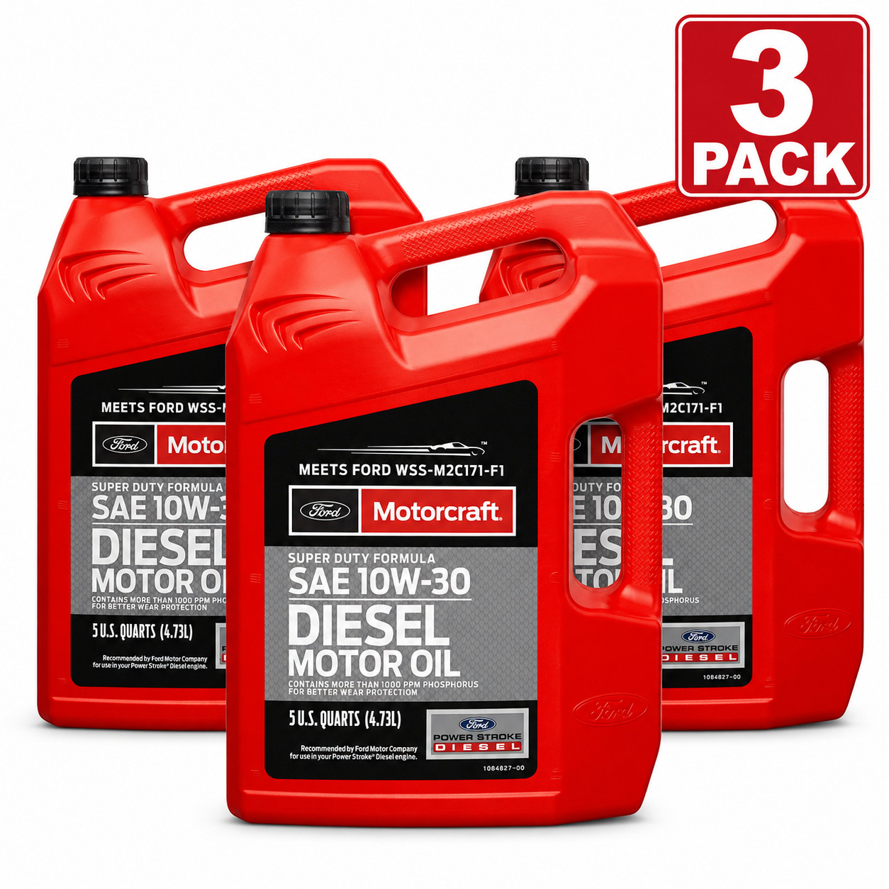 3 PACK — MOTORCRAFT XO10W305Q3SD Super Duty Diesel; SAE 10W-30; 5 Quart — FREE