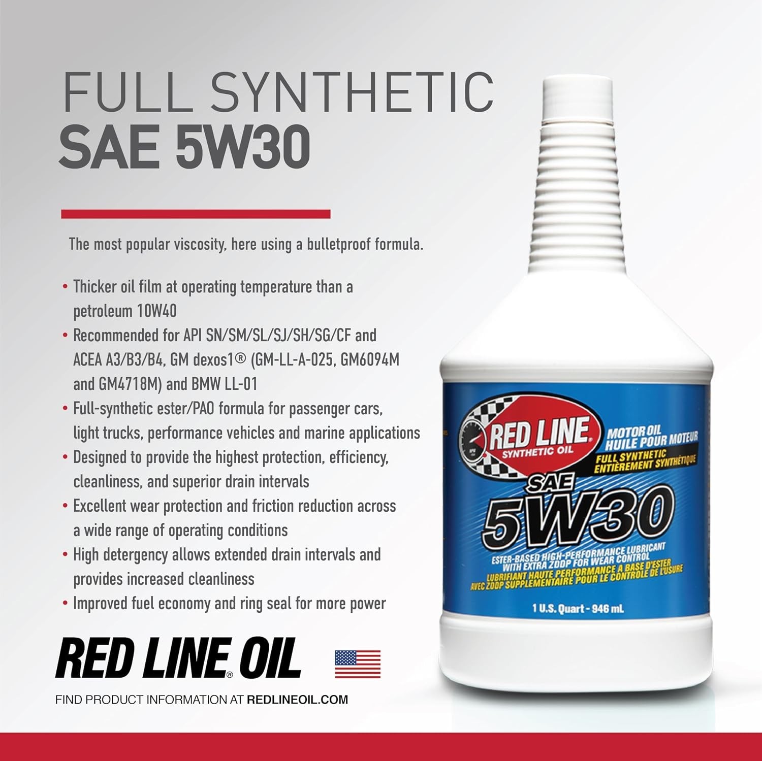 5W30 Fully Synthetic Motor Oil – 1 Gallon for Enhanced Fuel Economy