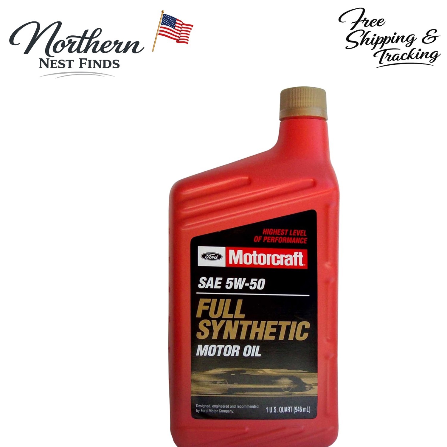 5W50 Full Synthetic Motor Oil Jug – Excellent Engine Performance & Protection