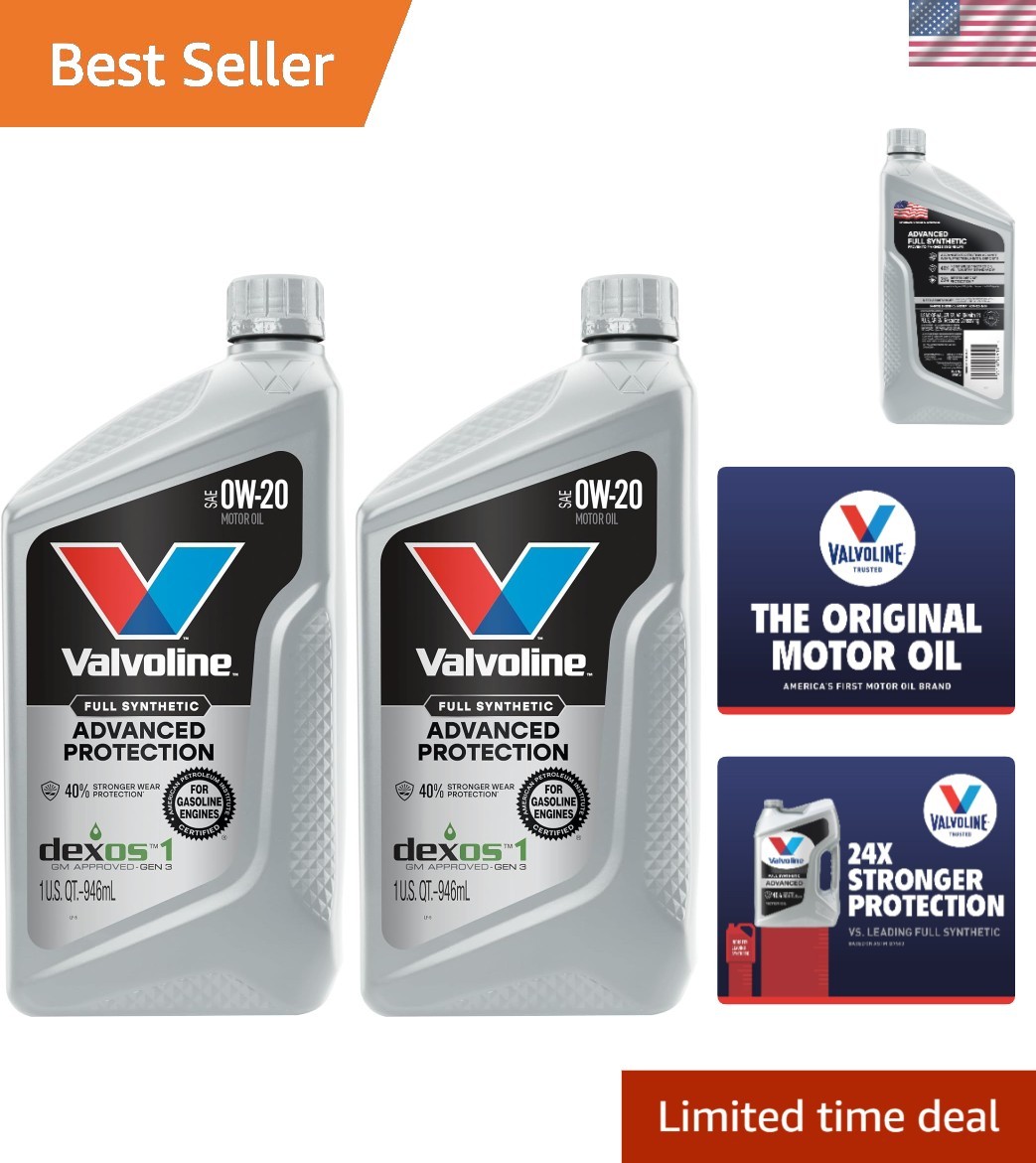 Advanced Full Synthetic Motor Oil SAE 0W-20 – Pack of 2 for Ultimate Protection