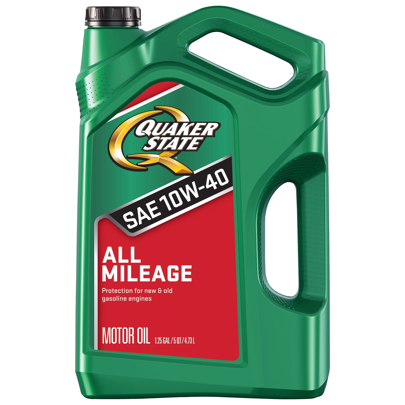 Quaker State All Mileage 10W-40 Motor Oil, 5 Quart Conventional 10W-40 Motor Oil
