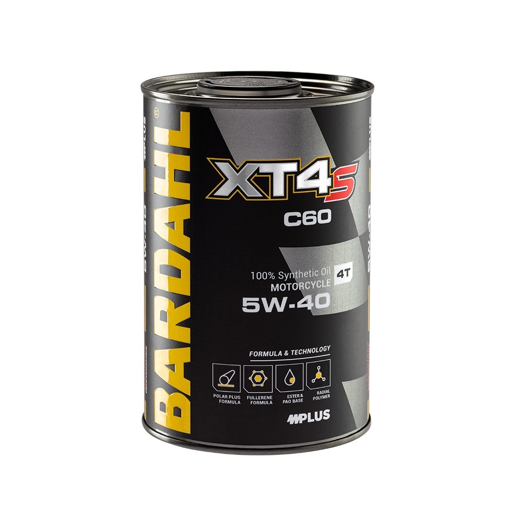 3L 100% Synthetic Motorcycle Oil 4T BARDAHL XT4-S C60 5w40 MA2 FULLERENE POLARPLUS