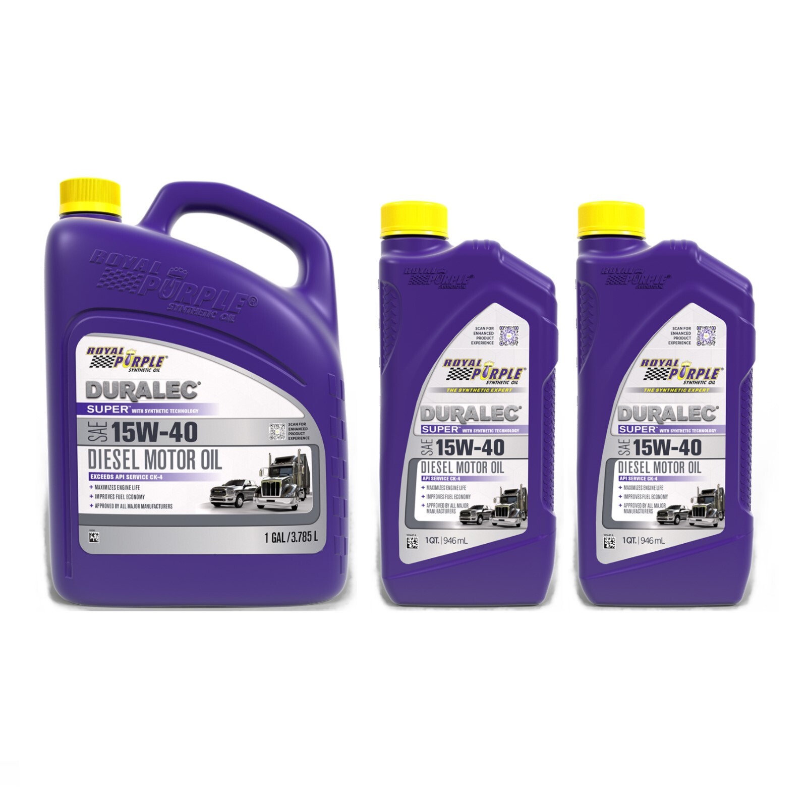 Royal Purple Duralec Super SAE 15W-40 Diesel Motor Oil 1 Gal. & 2 Quart Bottles