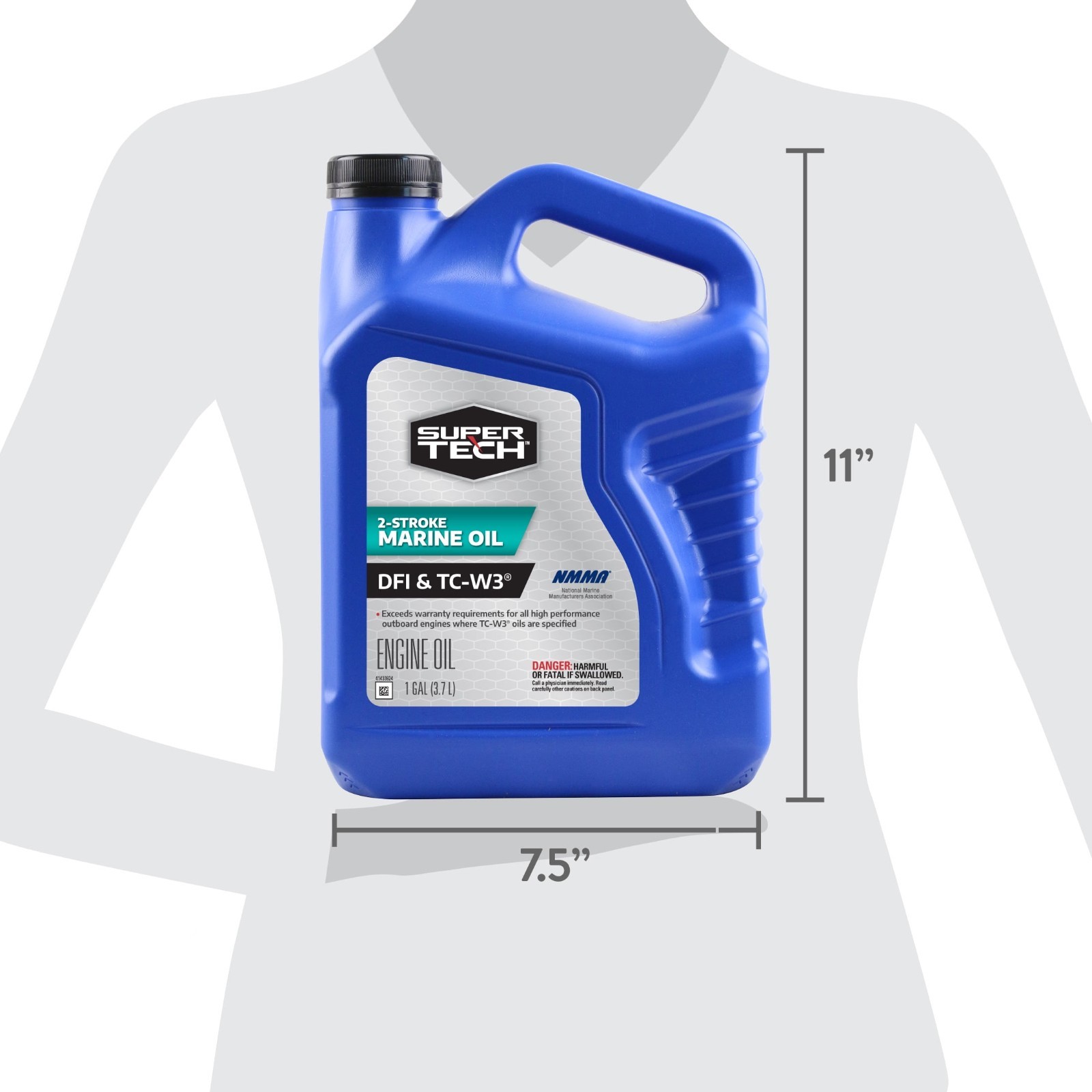 3 Pack Super Tech TC-W3 Outboard 2 Cycle Engine Oil, 1 Gallon