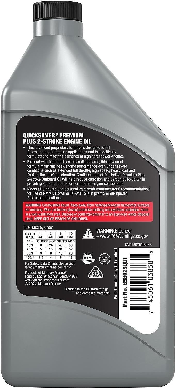 16oz Synthetic Blend 2-Stroke Oil for High-Performance Outboard Engines