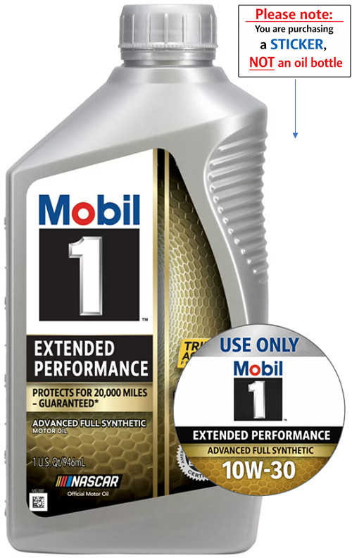 Mobil 1 Extended Performance 10W-30 – Engine Bay ID Labels (Set of 2)