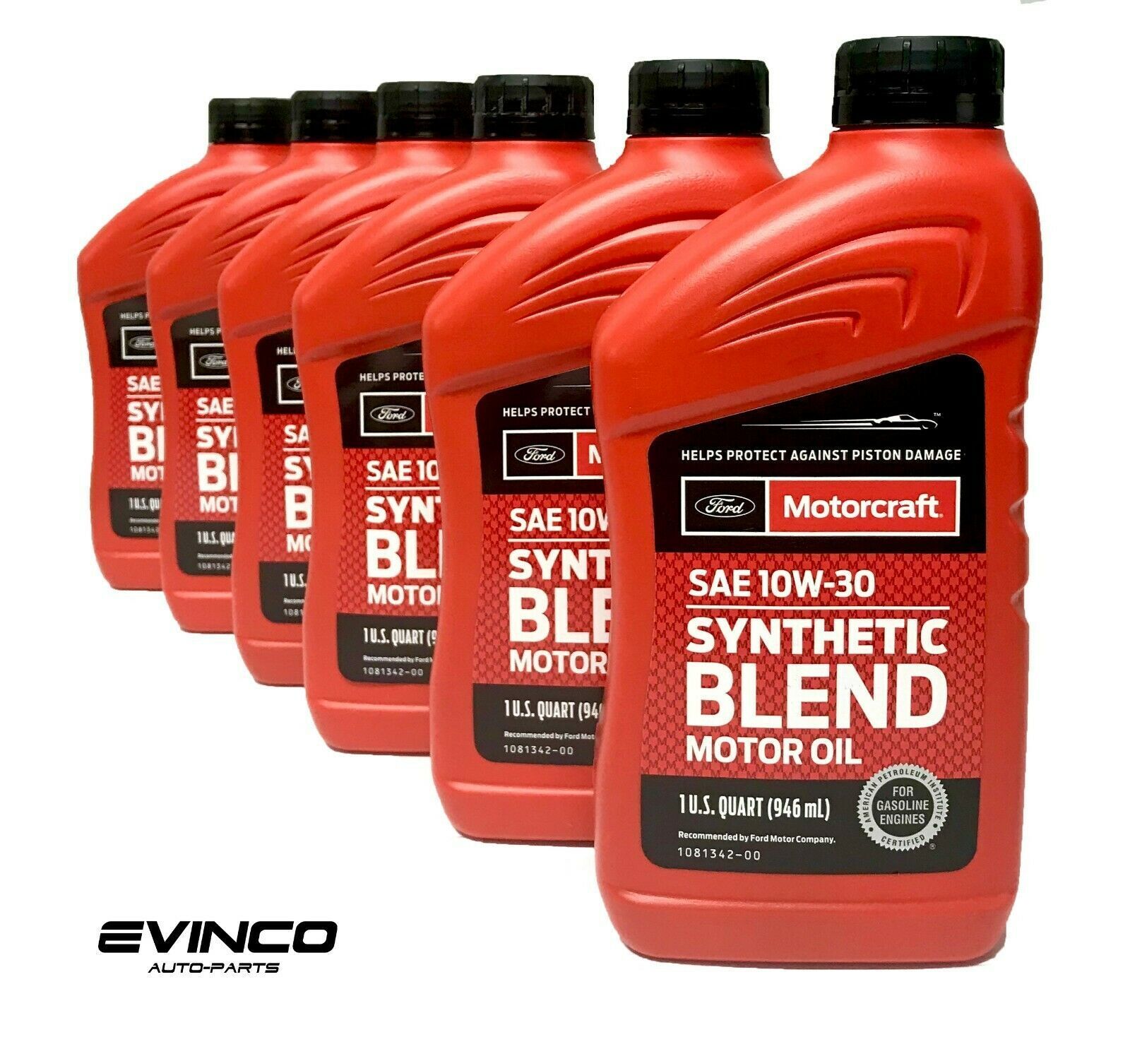 Motorcraft SAE 10W30 Synthetic Blend Motor Oil 6 Quarts Ford OEM Oil Change