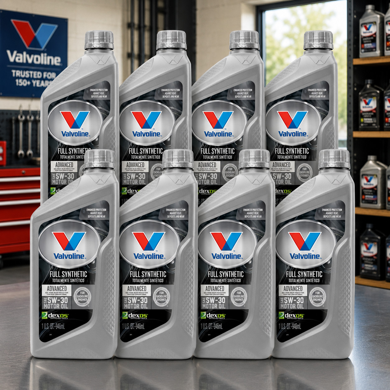 8 PACK – VALVOLINE VV955 Advanced Protection Full Synthetic SAE 5W-30; 1 Quart