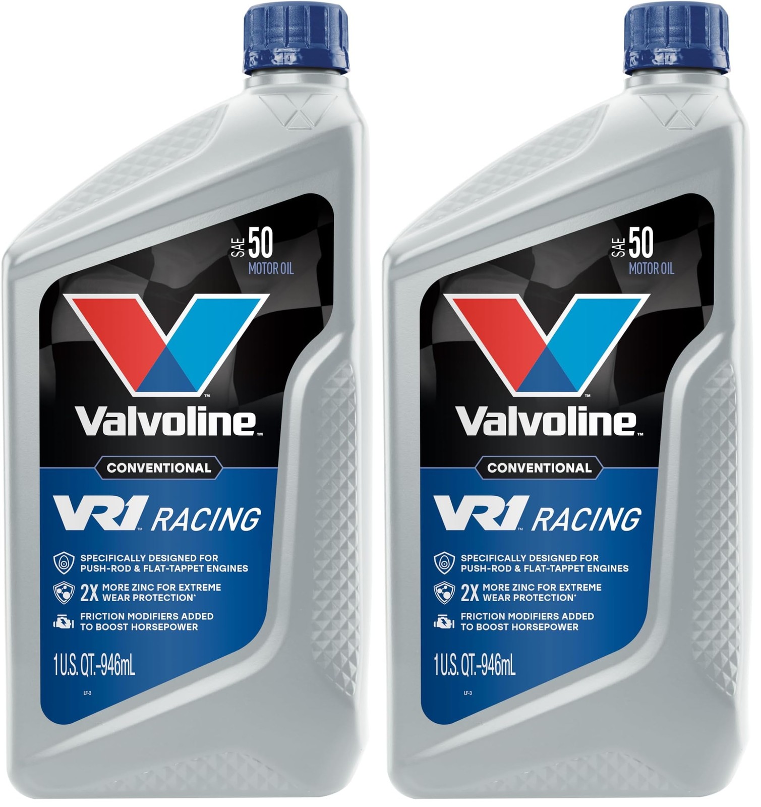 Valvoline VR1 Racing SAE 50 High Performance Zinc 1 QT (Pack of 2), Gold