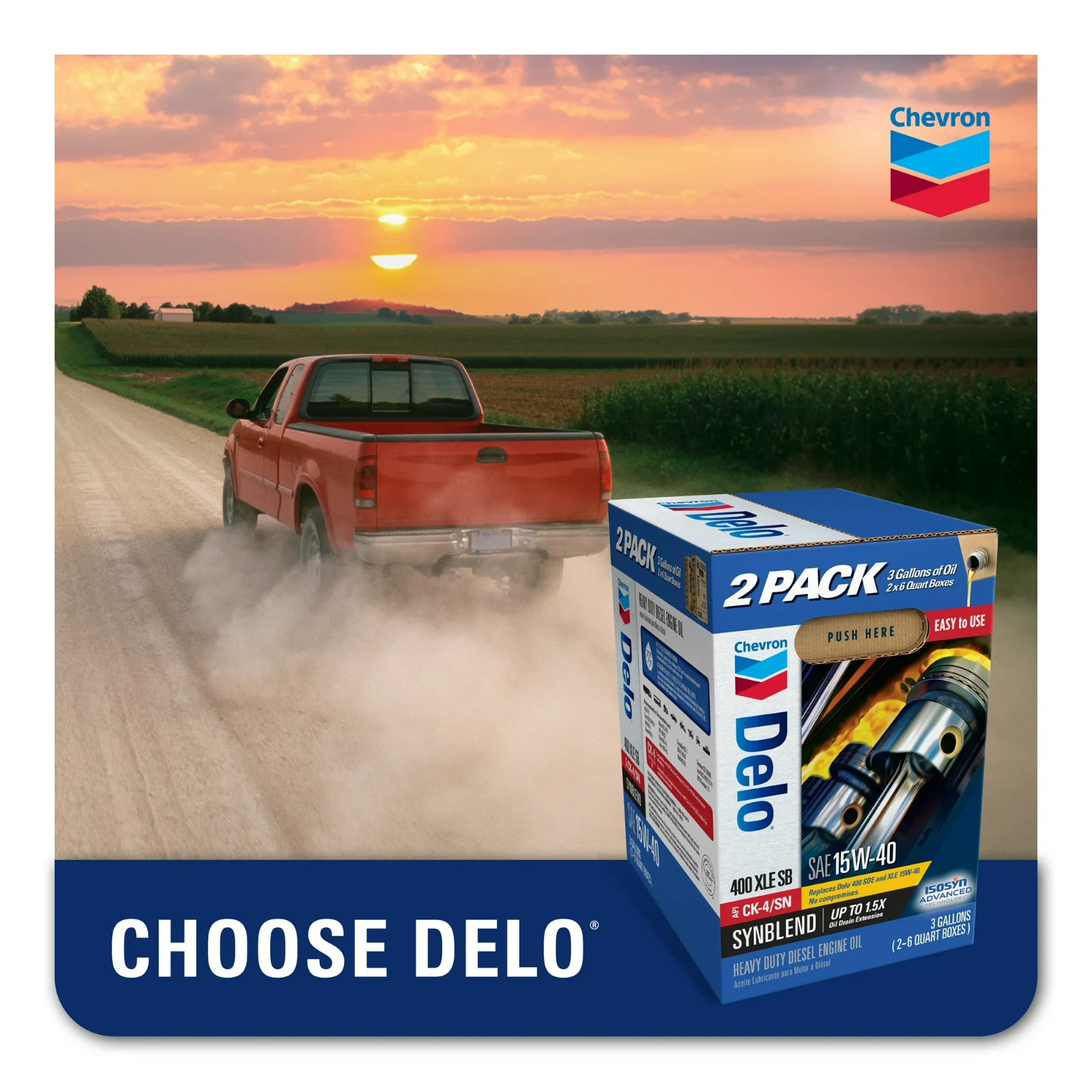 DELO XLE SB Synthetic Blend Diesel Motor Oil SAE 15W-40 3 Gallon Smart Change