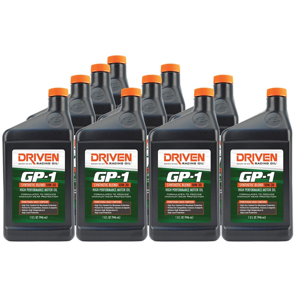 Driven Racing Engine 19306 GP-1 High Perf Oil, Synthetic Blend 10W-30, 10 Quarts