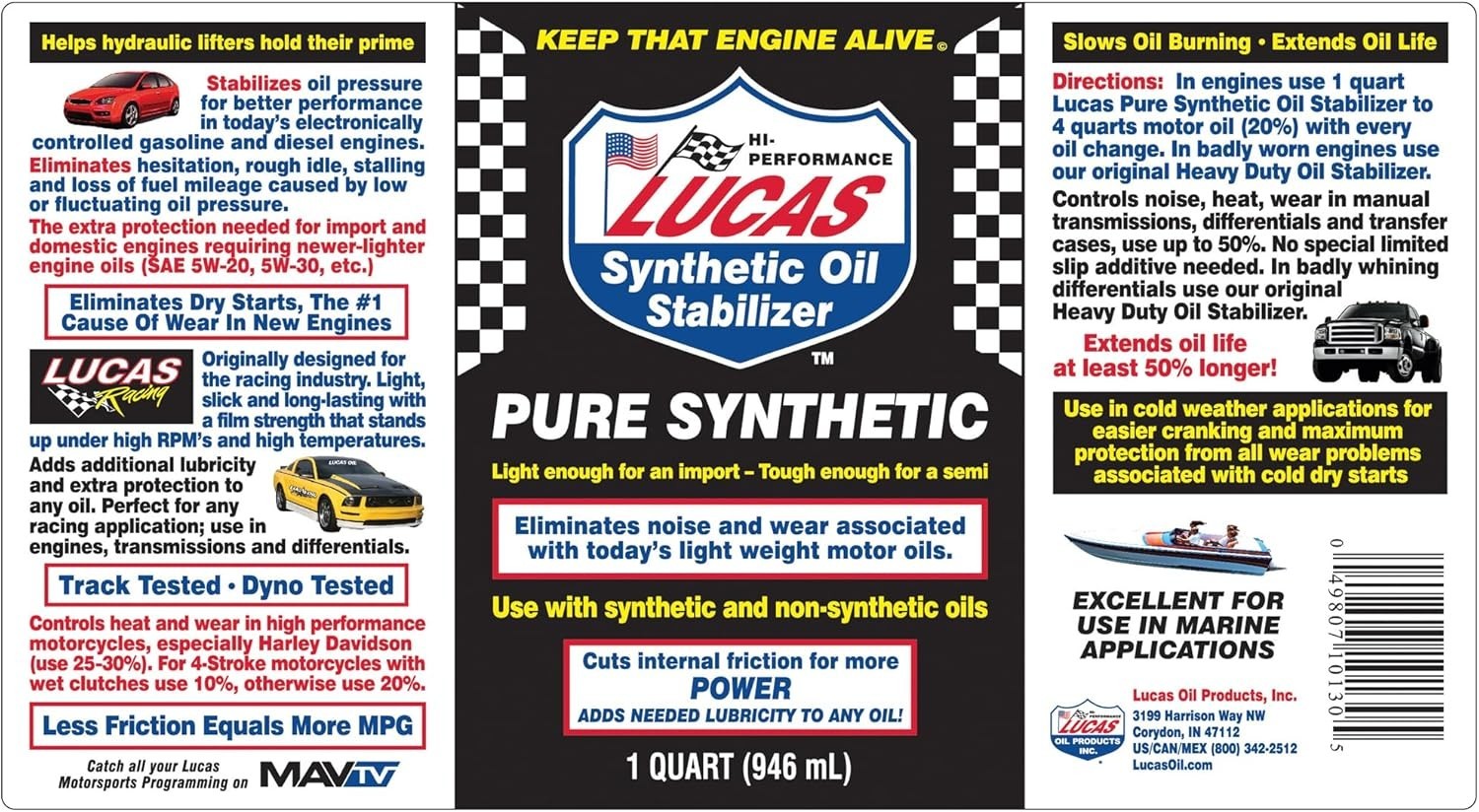 10130 Synthetic Oil Stabilizer – 1 Quart for Enhanced Performance & Protection