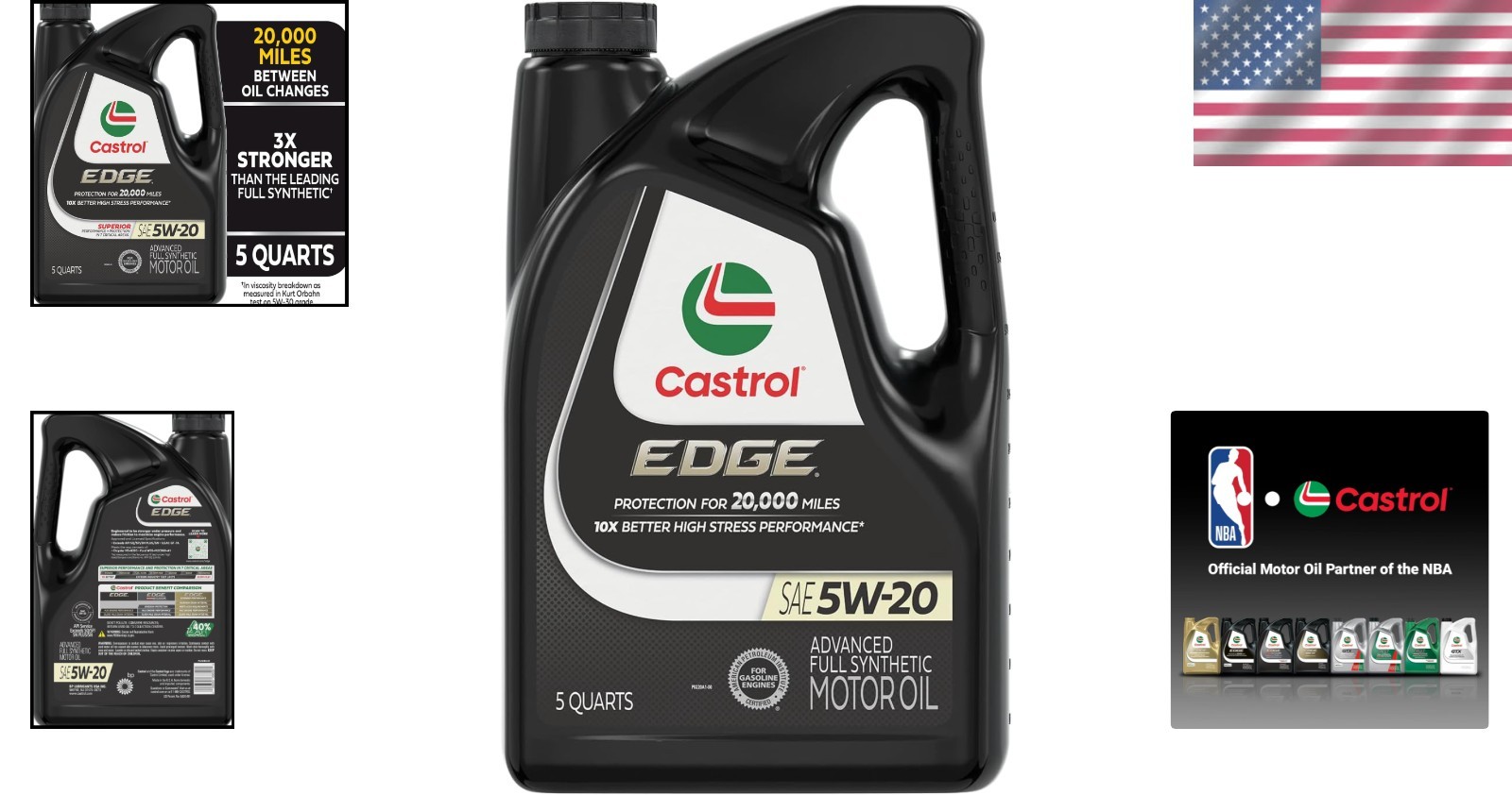 EDGE 5W-20 Advanced Full Synthetic Engine Oil – 5 Quarts of Maximum Protection