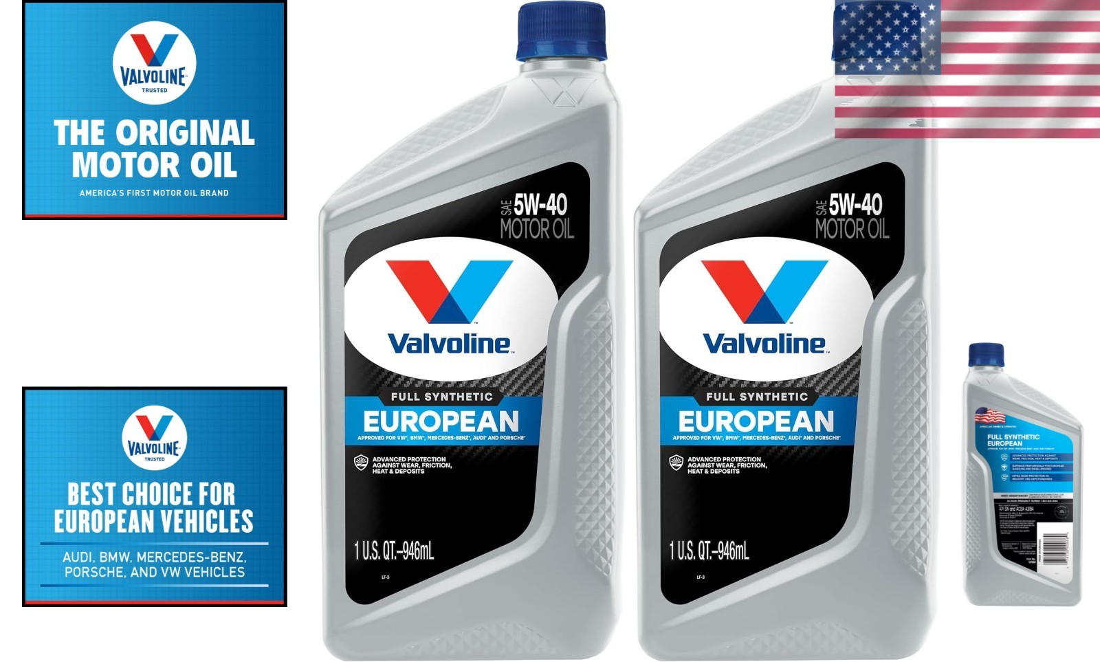 Pack of 2 Full Synthetic 5W-40 Motor Oil for Optimal Care of European Engines