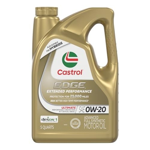 Full Synthetic Motor Oil 0W-20 5 Quart Jug 160 Fluid Ounces High Mileage