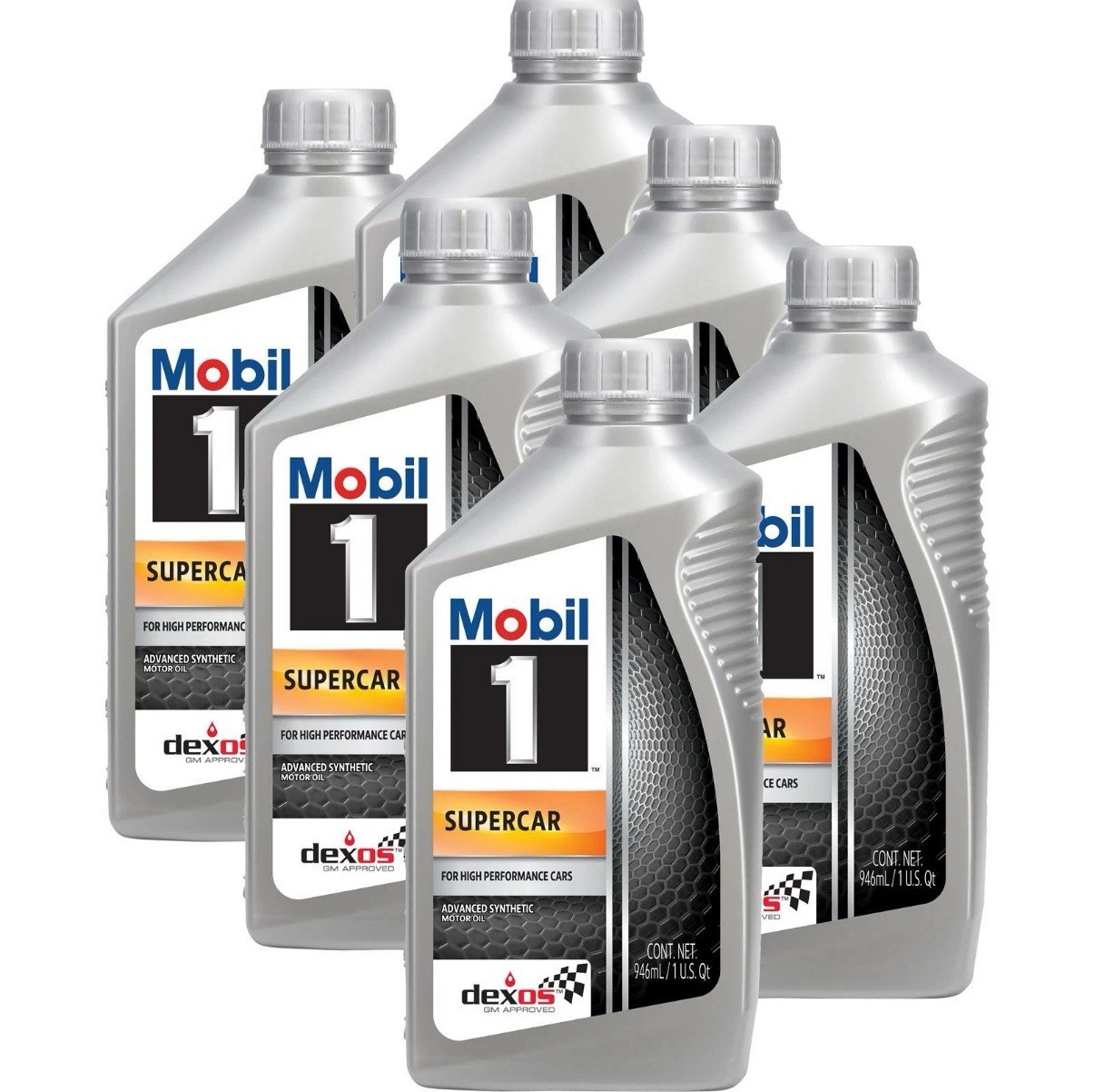 Mobil 1 Supercar Advanced Full Synthetic Motor Oil 5W-50 Dexos R 1qt Case of 6