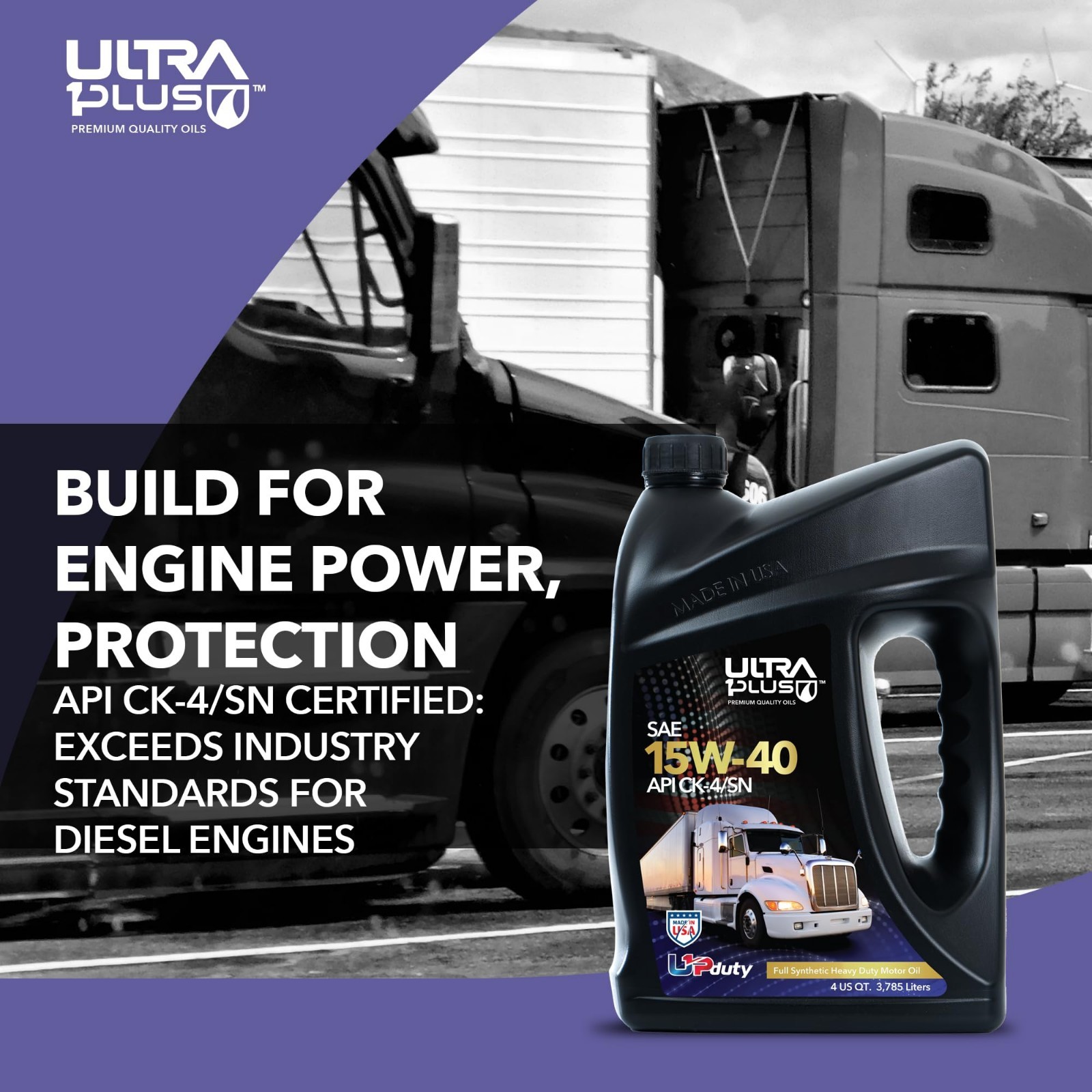15W-40 Full Synthetic Diesel Engine Oil – API CK-4/SN, 1 Gallon, Heavy-Duty Prot