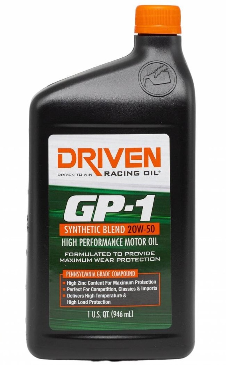 Driven GP-1 20W-50 Synthetic Blend High Performance & Racing Oil 19506 – 1 Quart