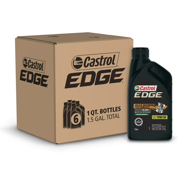 Castrol Edge 10W-30 Full Synthetic Motor Oil 6/1 QTS (PACK OF 6 + FREE SHIPPING)