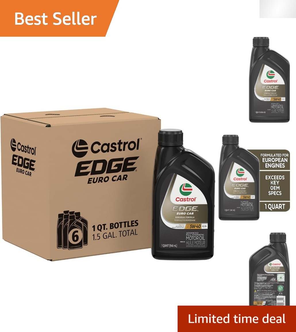 Quality EDGE Euro 5W-40 Advanced Motor Oil, 6 Bottles – For Optimal Engine Life