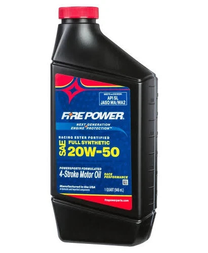 Fire Power Racing Ester Fortified Full Synthetic Motor Oil – 20w50 – 1qt