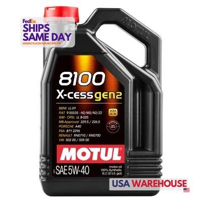 Motul Usa MTL110905, One 8100 X-Cess Gen2 5W-40 5 Liter Bottle Performance Parts
