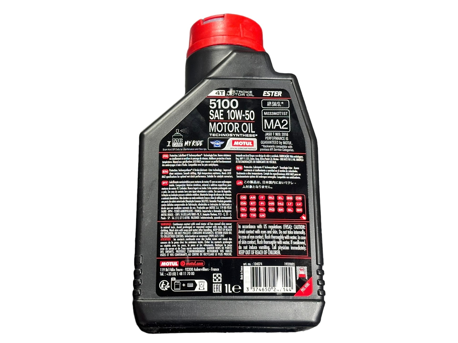 1 Liter Engine Oil 10w50 ORIGINAL MOTUL 5100 Motorcycle Scooter 4-Stroke 10-50 10 50