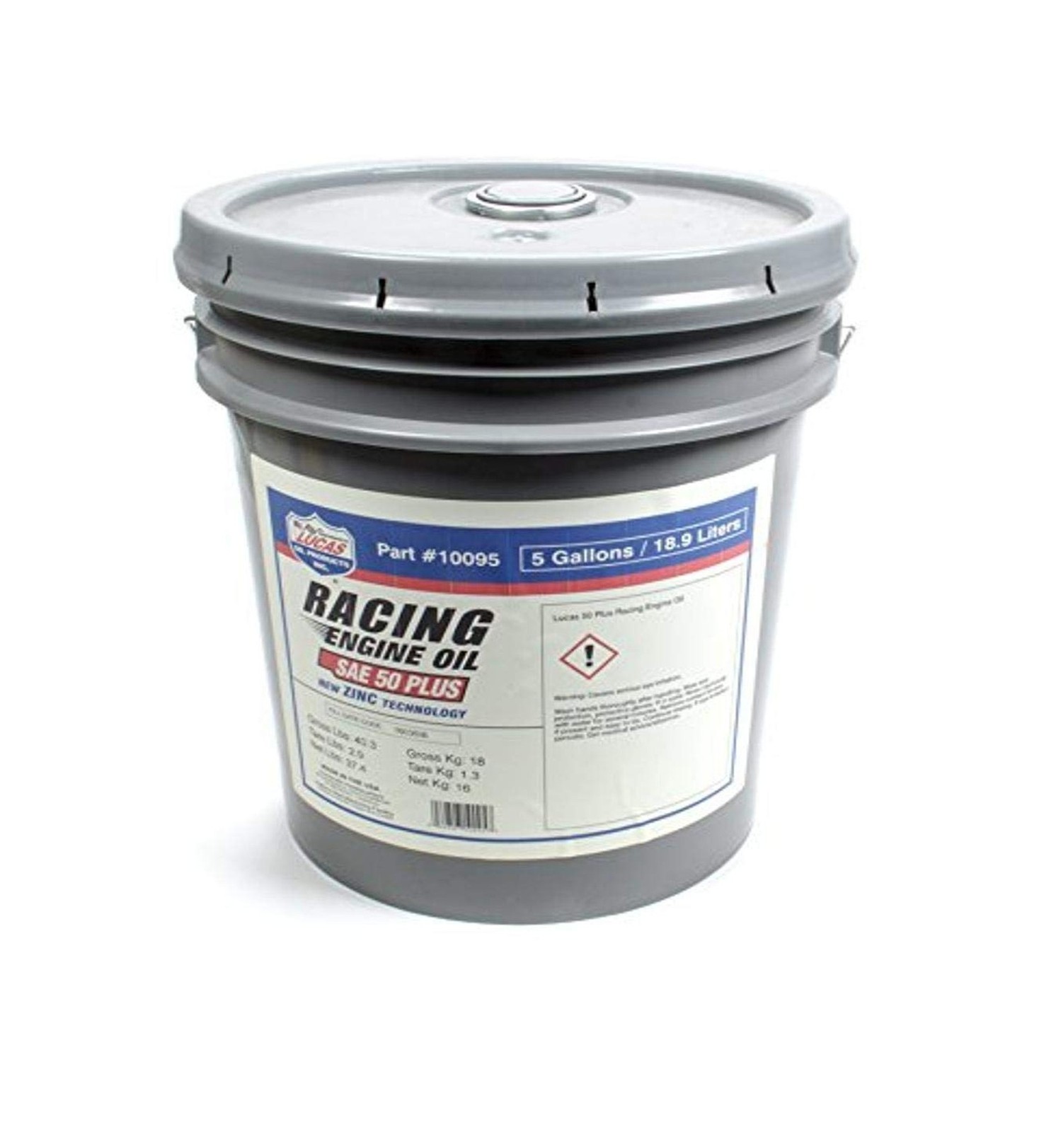 Lucas Oil Products 10095 SAE 50 Plus Racing Motor, 5 Quart, 1 Pack