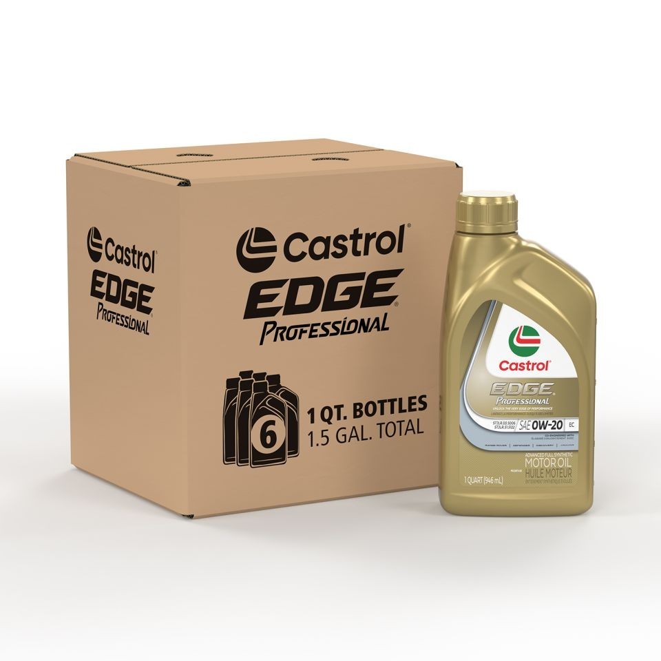 Castrol EDGE Professional EC 0W-20 Full Syn Motor Oil, Case of 6-1 Quart Bottles