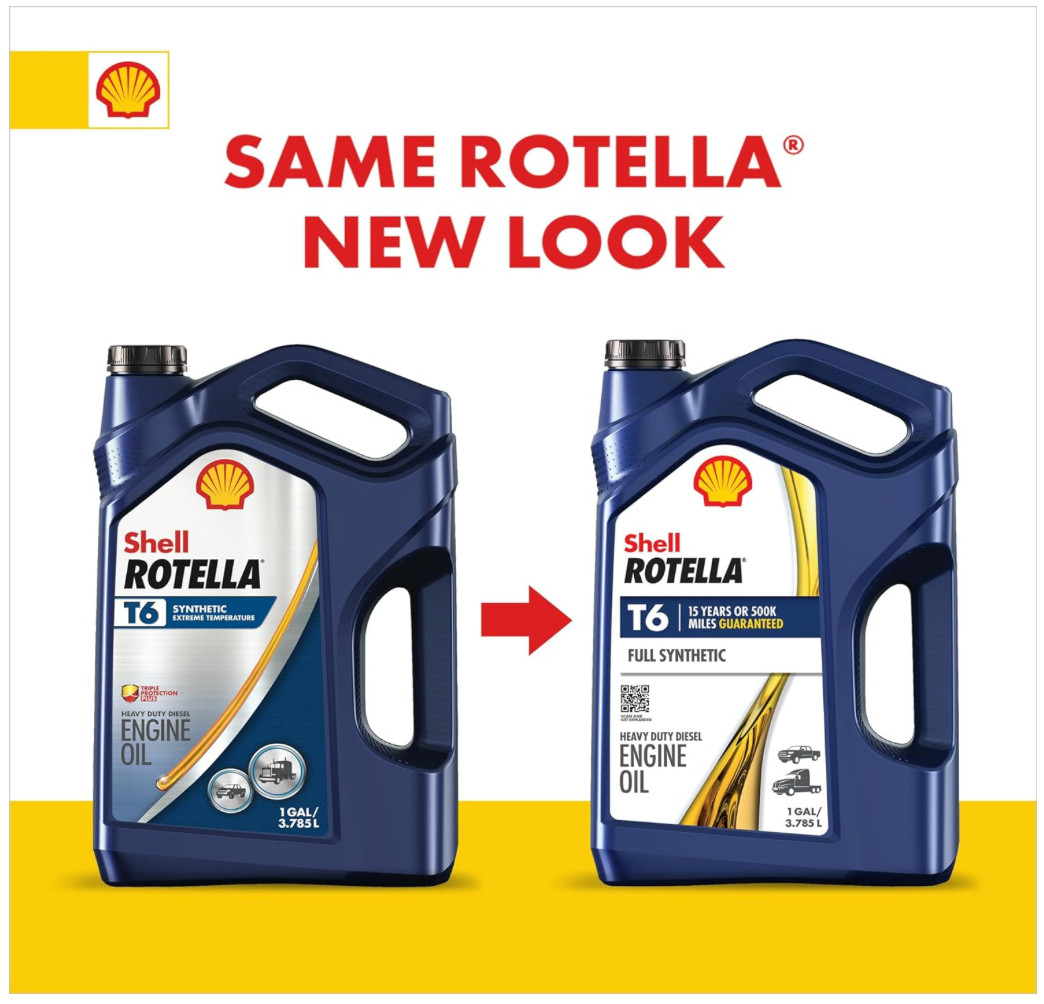 Shell ROTELLA ‘T6’ Diesel Engine Oil SAE 15W-40 (3/1Gall case)