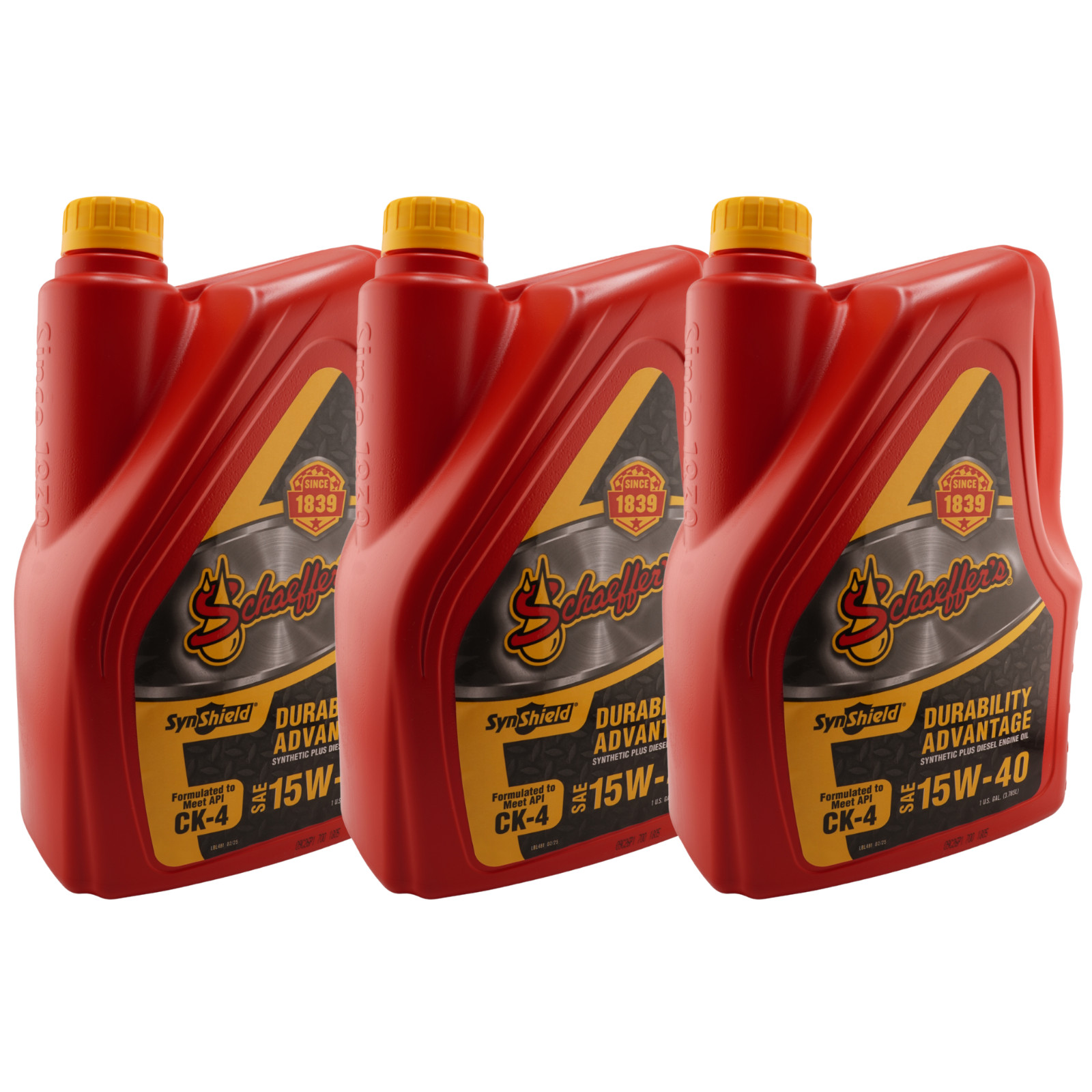 Schaeffer’s 700 SynShield 15W-40 CK-4 Diesel Engine Oil, 1 Gallon – Pack of 3