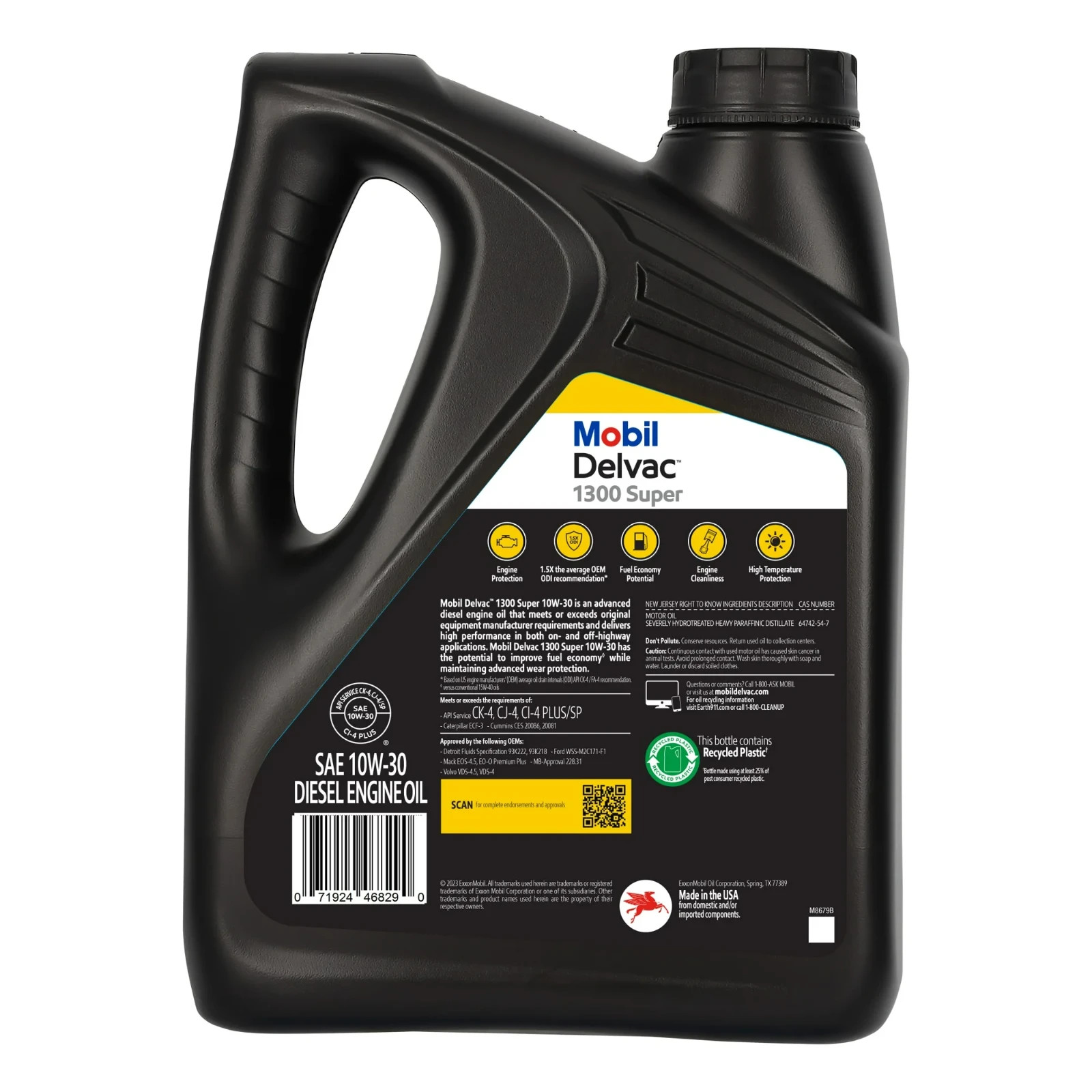 (3 pack) Mobil Delvac 1300 Super Heavy Duty Premium Synthetic Blend Diesel Engin