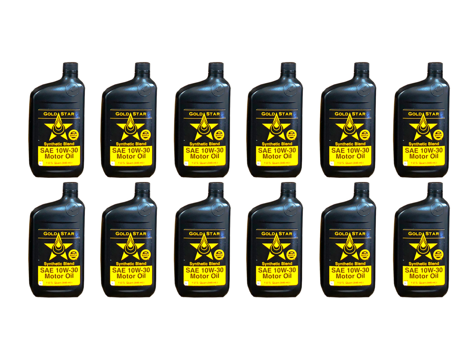 Gold Star 10W-30 Synthetic Blend Motor Oil, 12 – 1 Qt Case | Bulk Value Low Cost