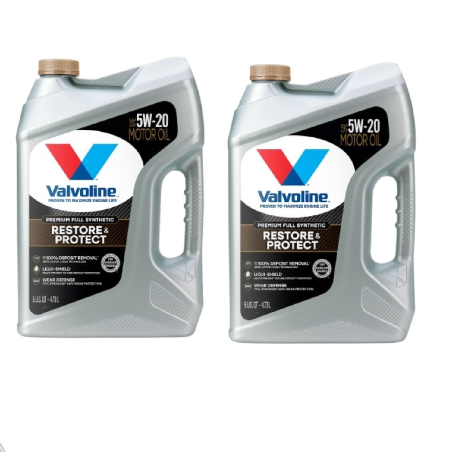 2 PACK- VALVOLINE 904562 Restore & Protect Full Synthetic SAE 5W-20; 5 Quart