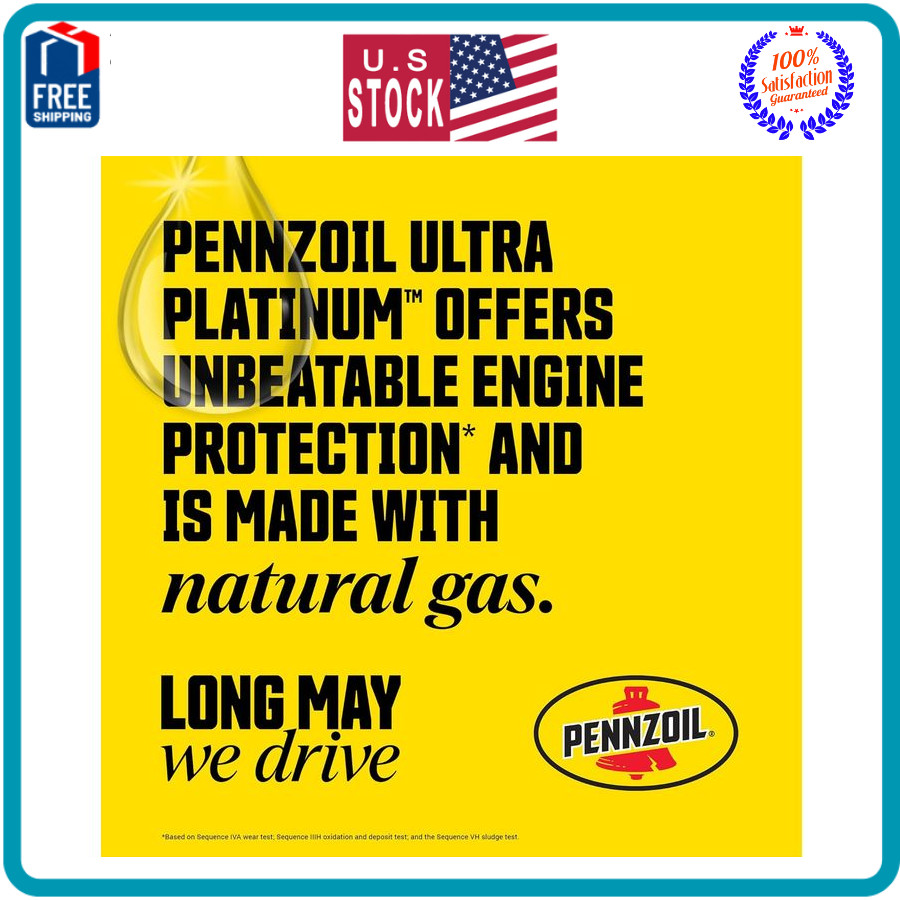Pennzoil Ultra Platinum Full Synthetic 0W-40 Motor Oil, 1 Quart (6 Pack)
