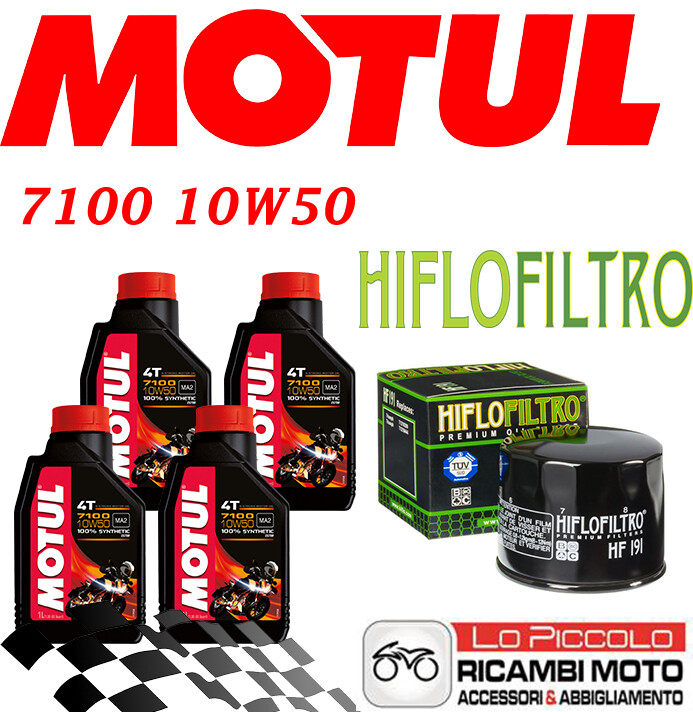 TRIUMPH Tiger 1050 2007 KIT TAGLIANDO 4 LT MOTUL 7100 10W50 + FILTRO OLIO
