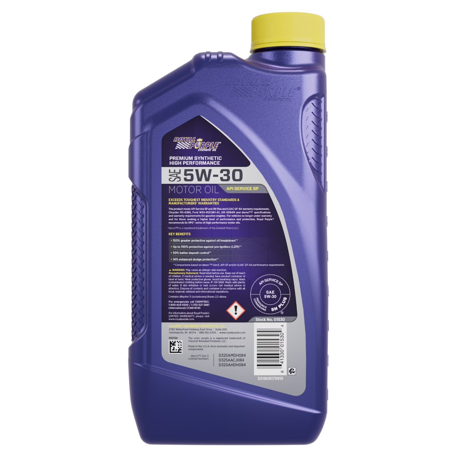 Royal Purple High Performance Motor Oil 5W-30 Premium Synthetic Motor Oil, 2.25